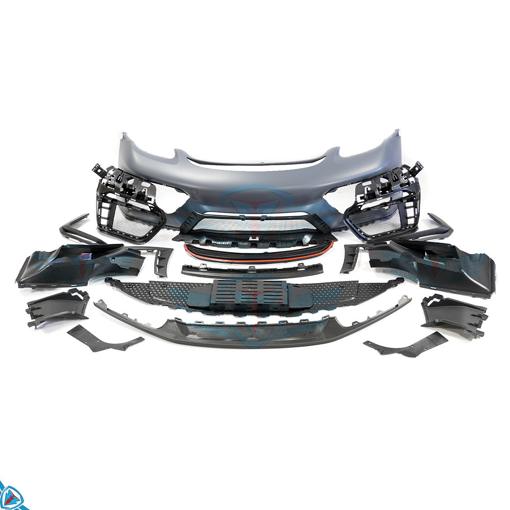 2017-2024 Porsche 718 Boxster & Cayman (982) GT4 Style Polypropylene Front Bumper Conversion Kit | E3Tuning