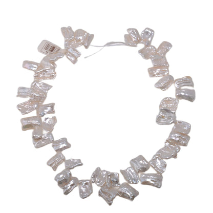 White Freshwater Keshi Pearl Strand 16in - Natural Baroque Pearl Beads