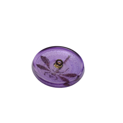 Czech Glass Dragonfly Button 31mm - Purple Lavender with Gold Foil Inlay