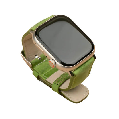 Apple Watch Sheen Green Leather Strap - Boston