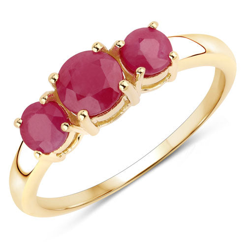 1.15 Carat Genuine Ruby 14K Yellow Gold Ring
