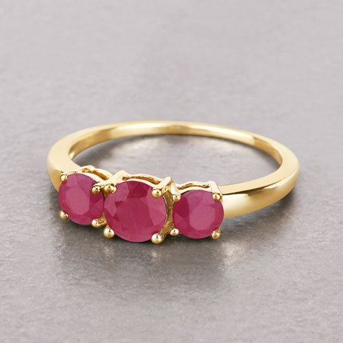 1.15 Carat Genuine Ruby 14K Yellow Gold Ring