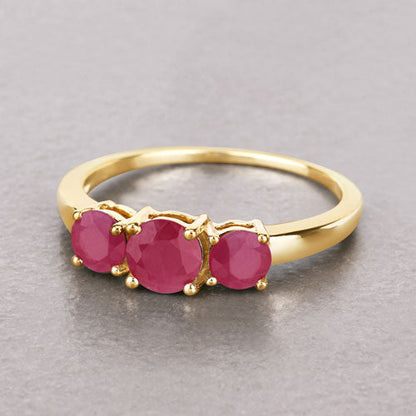 1.15 Carat Genuine Ruby 14K Yellow Gold Ring