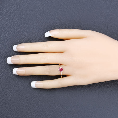 0.50 Carat Genuine Ruby 14K Yellow Gold Ring
