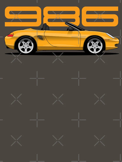 Porsche 986 Boxster classic illustration Yellow
