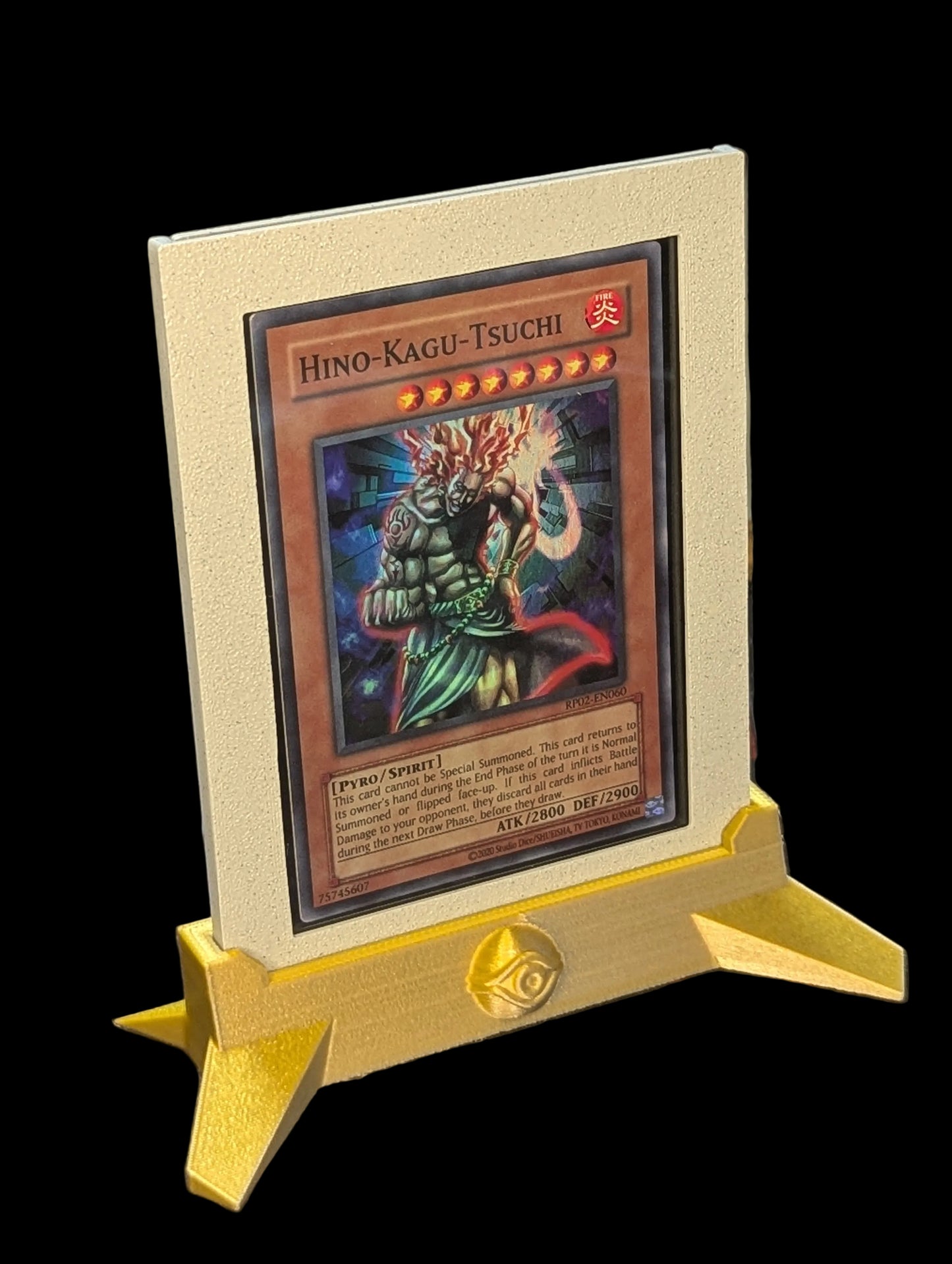 Yu-Gi-Oh! Retro-Entry-Relikt – Hino-Kagu-Tsuchi (RP02) – Individueller Display-Ständer + Hülle – Kostenloser Versand