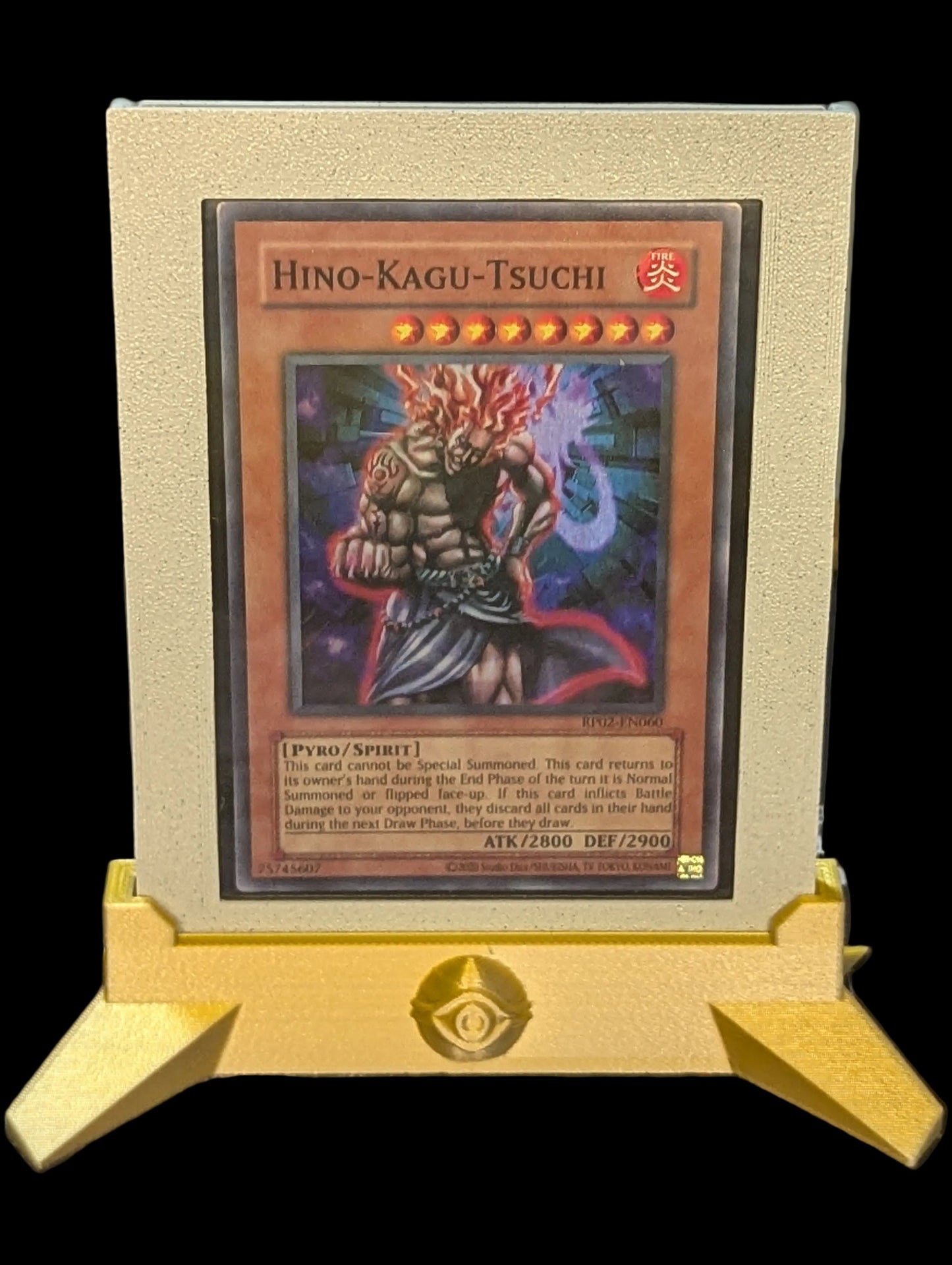 Yu-Gi-Oh! Retro-Entry-Relikt – Hino-Kagu-Tsuchi (RP02) – Individueller Display-Ständer + Hülle – Kostenloser Versand