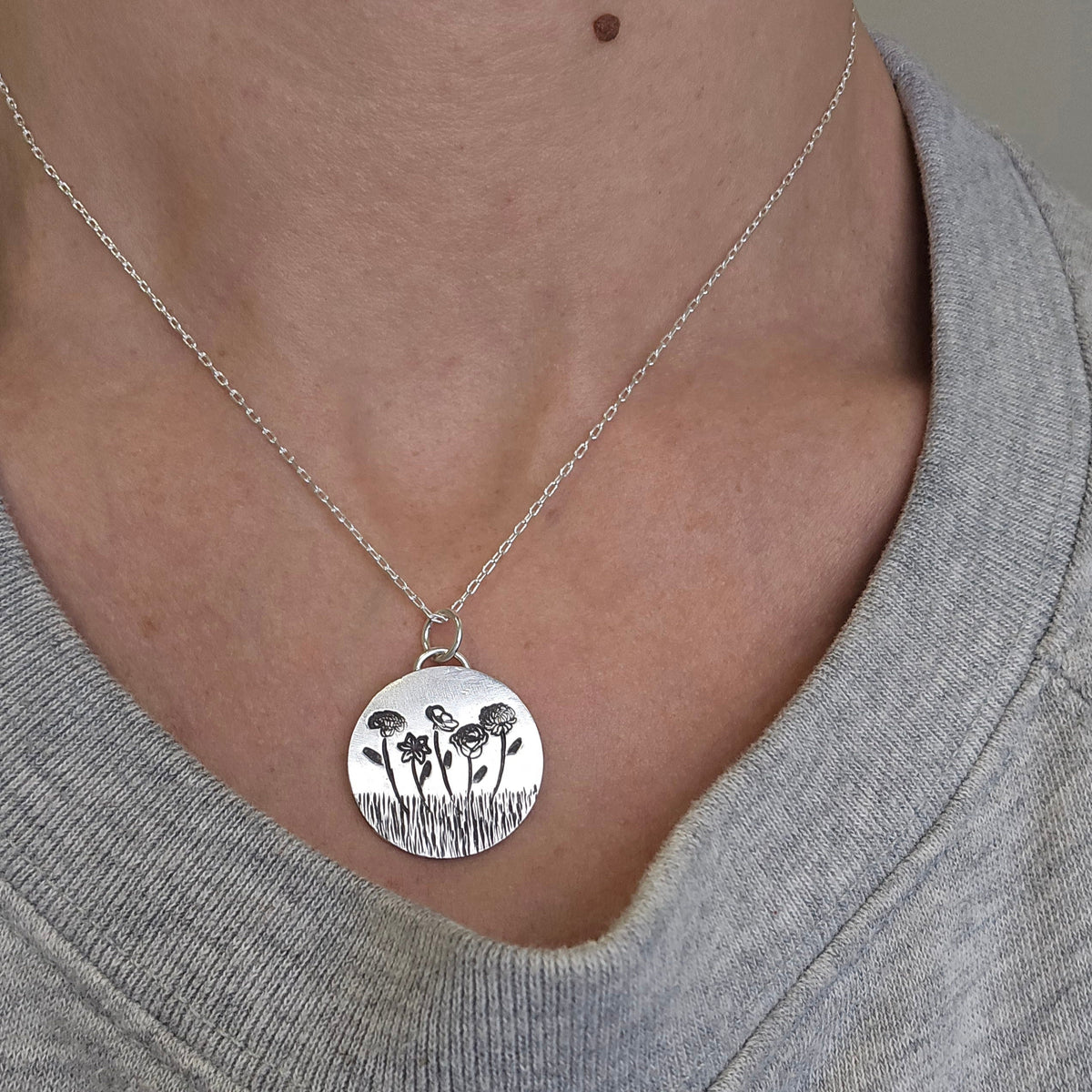 Personalized Birth Flower Necklace