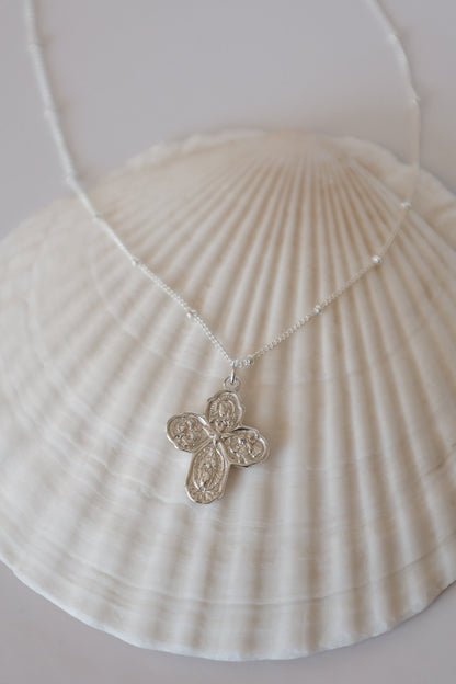 Four Way Cross Necklace in Silver