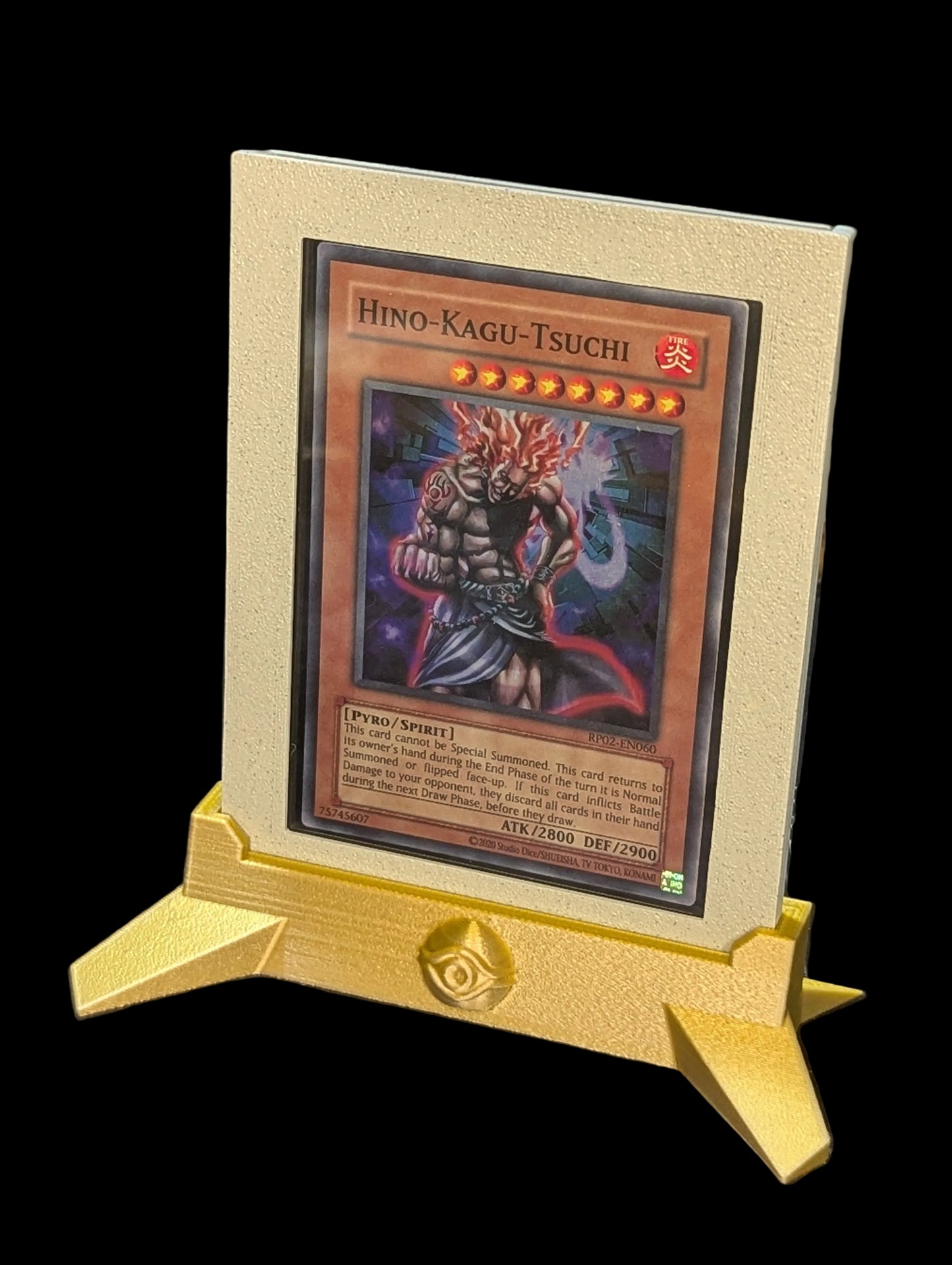 Yu-Gi-Oh! Retro-Entry-Relikt – Hino-Kagu-Tsuchi (RP02) – Individueller Display-Ständer + Hülle – Kostenloser Versand