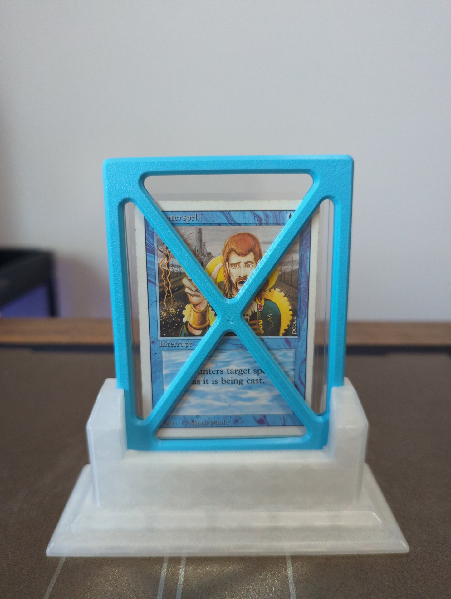 Experiment 003 — Counterspell Artifact Display Stand with Top Loader Case (Magic: The Gathering Revised Edition)