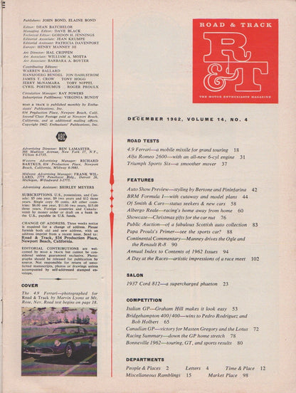 Road & Track Magazine 1962/12