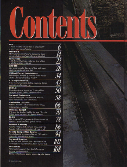 Road & Track 1989 Special Ferrari Issue
