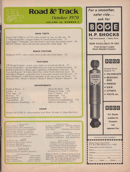 Road & Track Magazine 1970/10