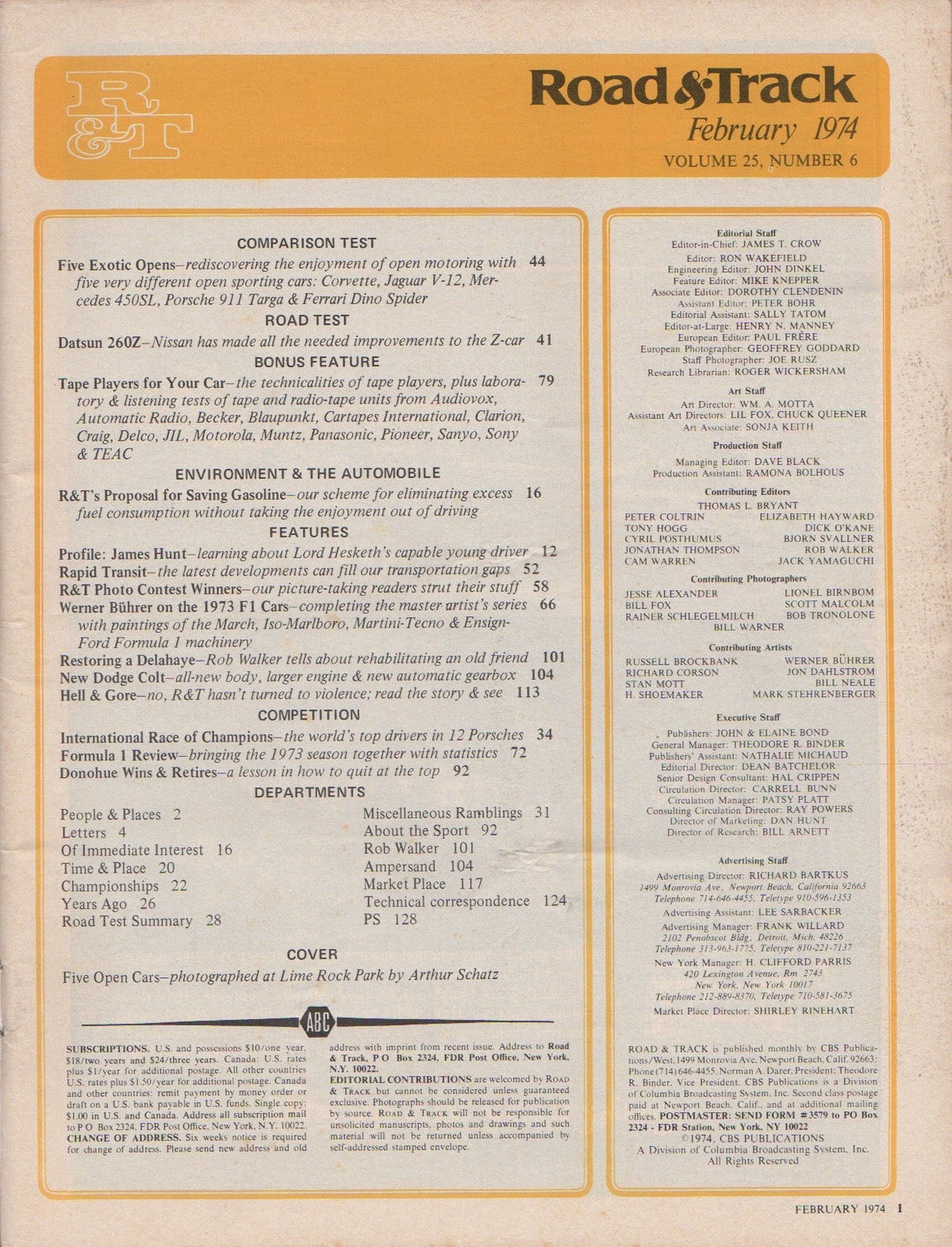 Road & Track Magazine 1974/02