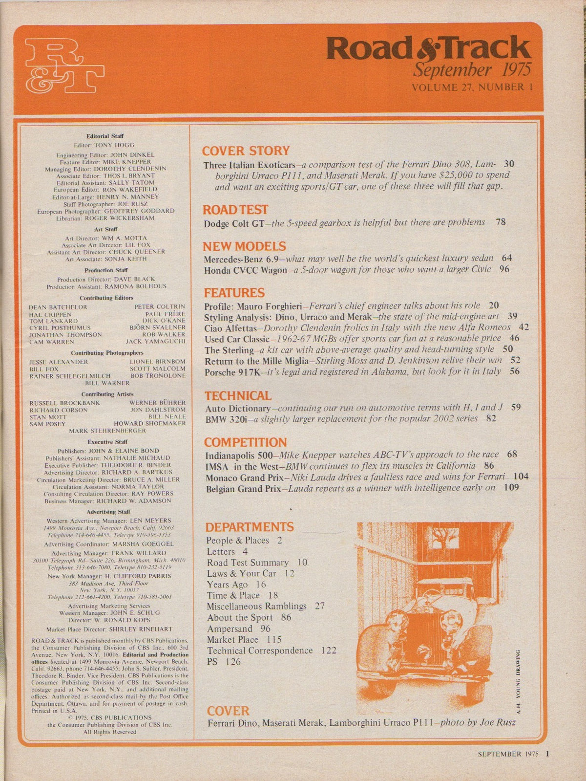 Road & Track Magazine 1975/09