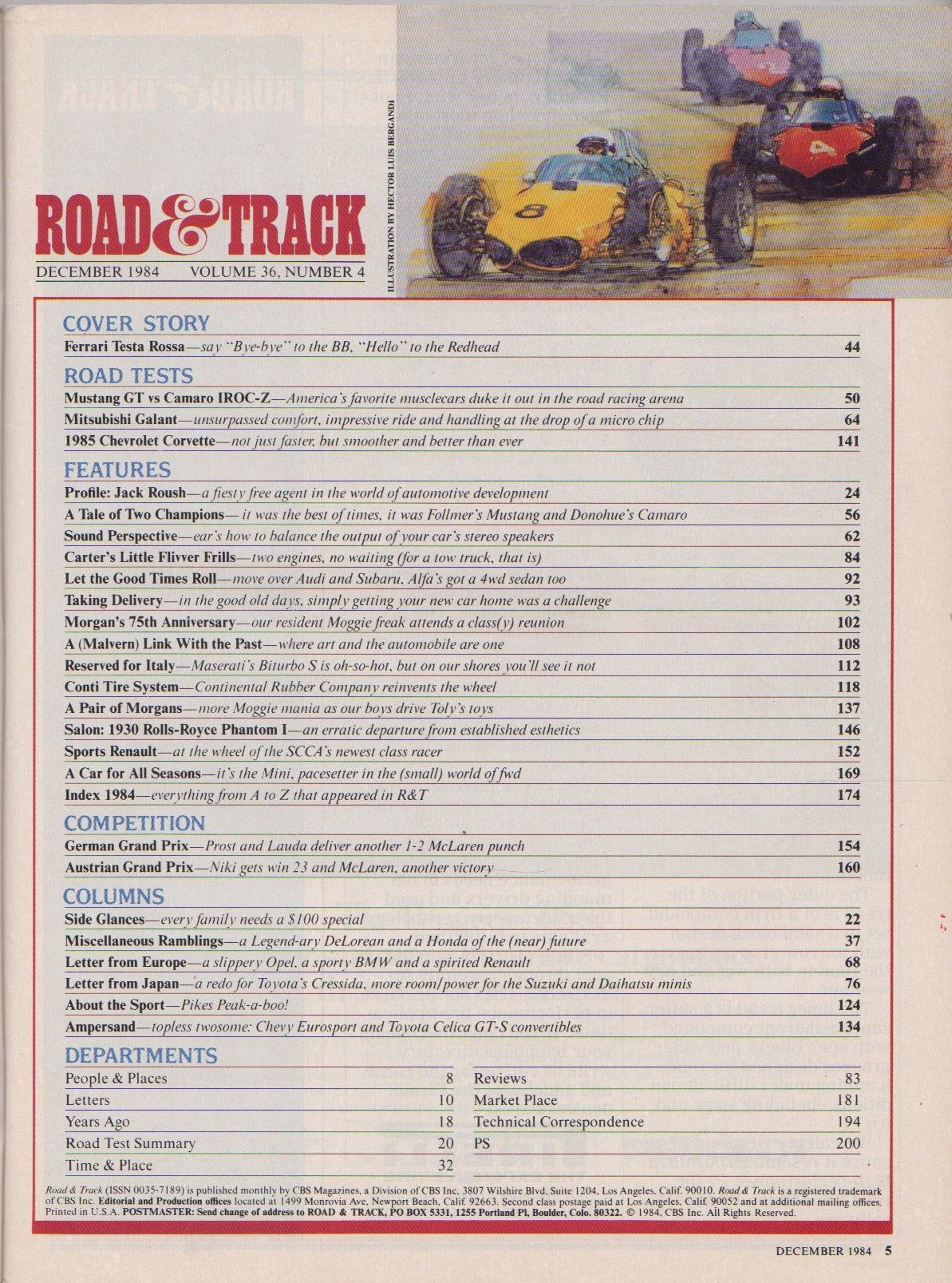 Road & Track Magazine 1984/12