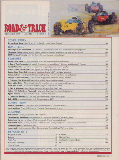 Road & Track Magazine 1984/12