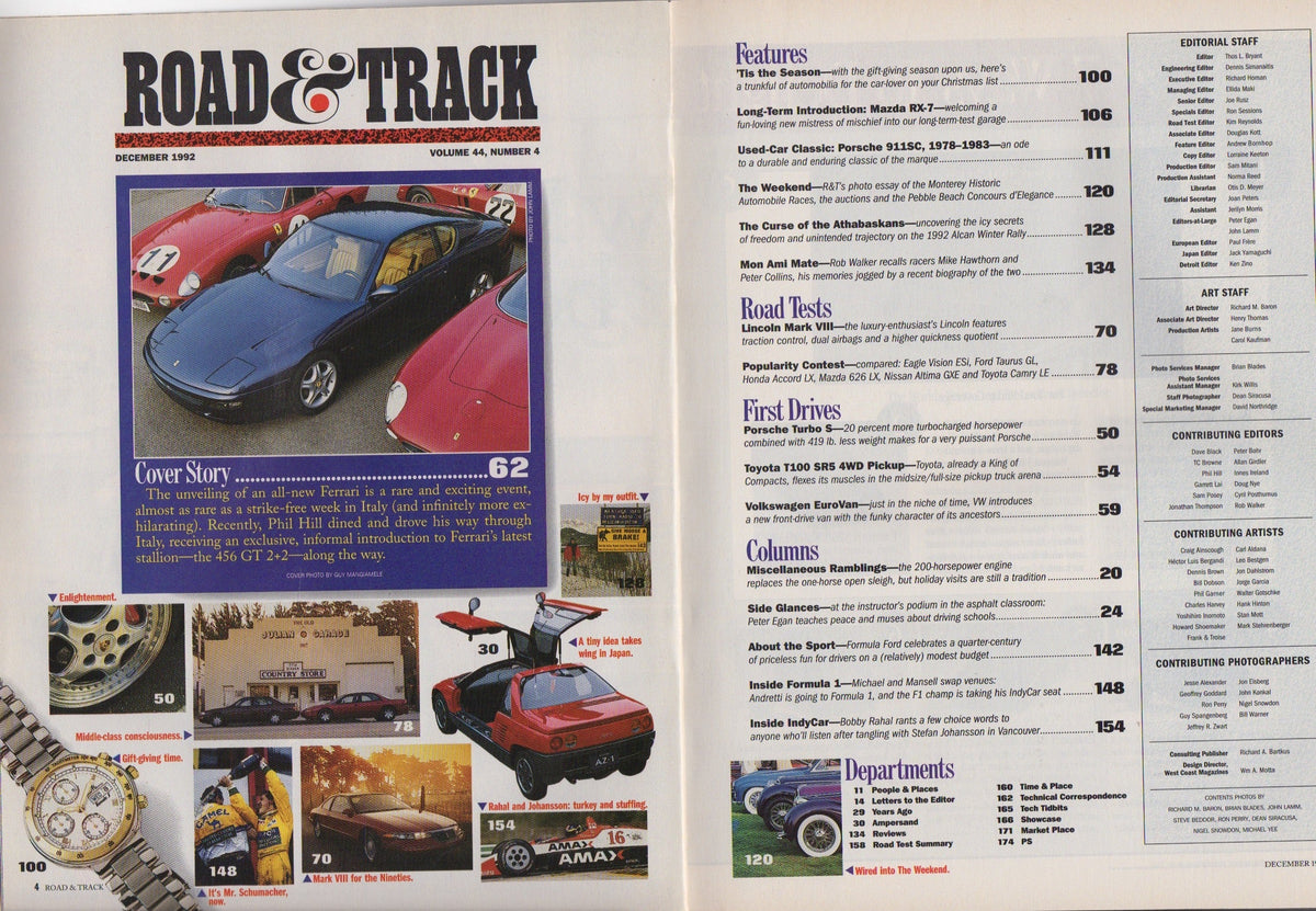 Road & Track Magazine 1992/12