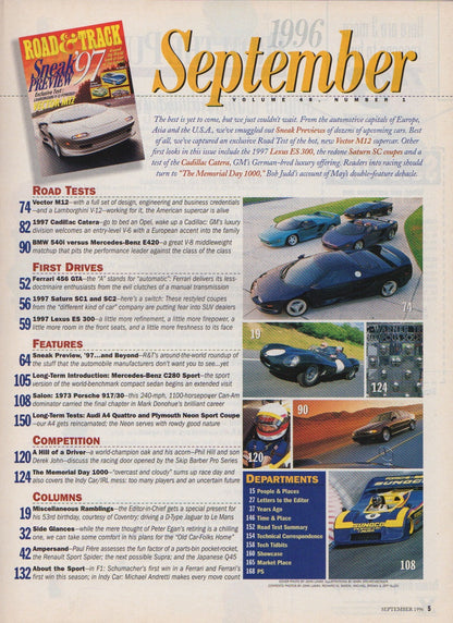 Road & Track Magazine 1996/09