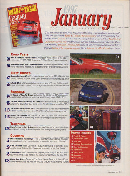 Road & Track Magazine 1997/01