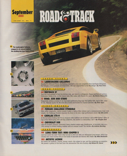 Road & Track Magazine 2003/09