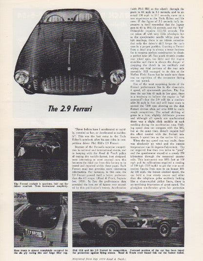 Road & Track Ferrari 250 MM