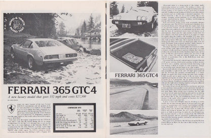 Road & Track Ferrari 365 GTC 4 Road Test