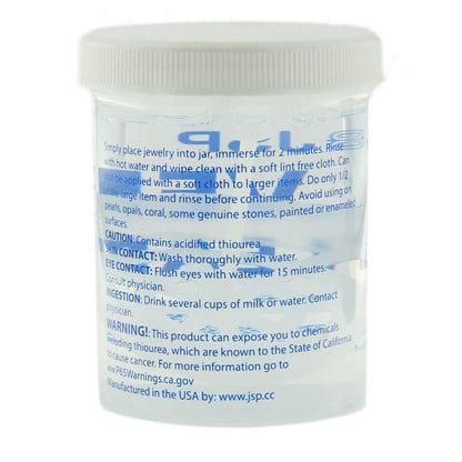 Limpiador de plata esterlina JSP, removedor de manchas para joyas de 925, solución de limpieza, 236 ml