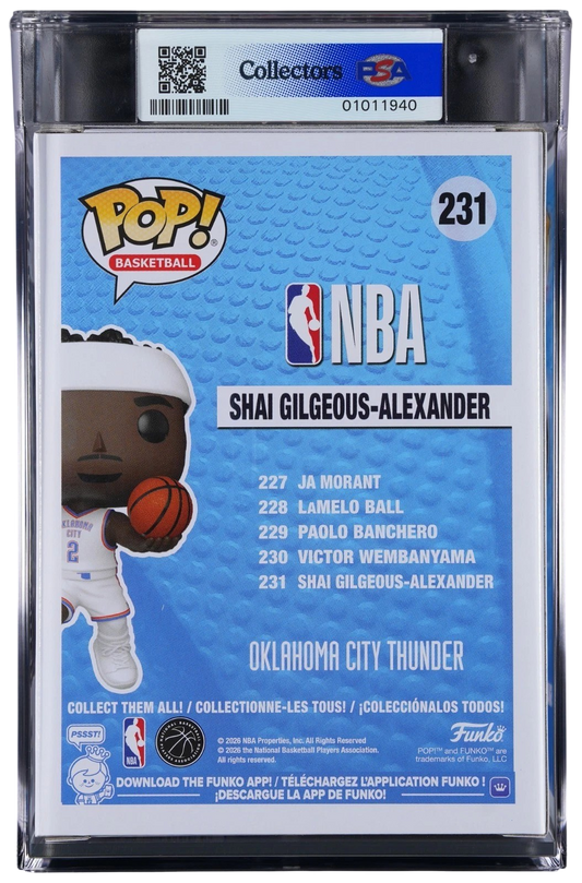 Shai Gilgeous-Alexander Basketball #231 Funko POP! PSA 8.5 NM-MINT+