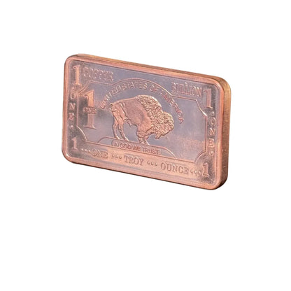 1 oz One Troy Ounce USA American Buffalo .999 Fine Copper Bar Ingot Cu Element