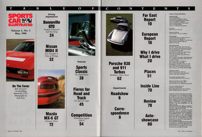 Sports Car Illustrated Magazine 1988/05