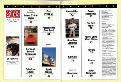 Sports Car Illustrated Magazine 1988/06
