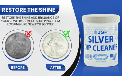 Limpiador de plata esterlina JSP, removedor de manchas para joyas de 925, solución de limpieza, 236 ml