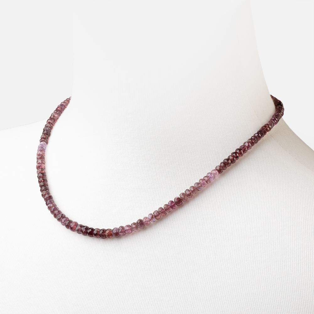 Shaded Violet Spinel Faceted Rondelle Necklace with a 14kt Gold Clasp AAA