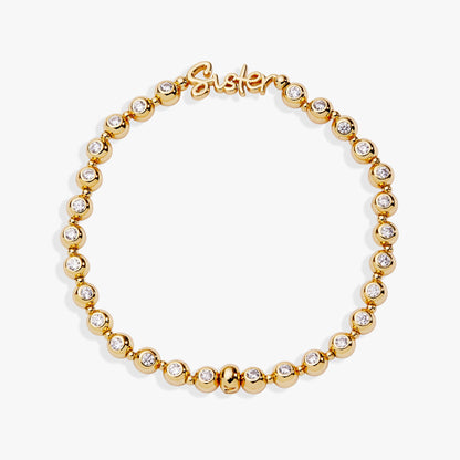 Sister Elongated Crystal Stretch Bracelet