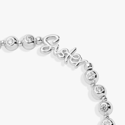 Sister Elongated Crystal Stretch Bracelet