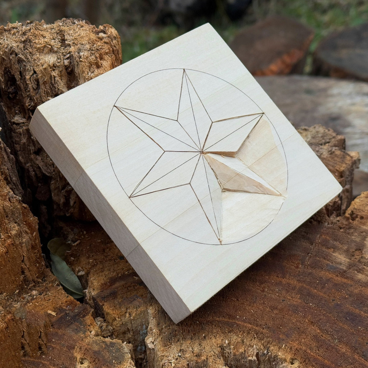 Small Linden Wood Carving Board with Pre-Drawn Pattern