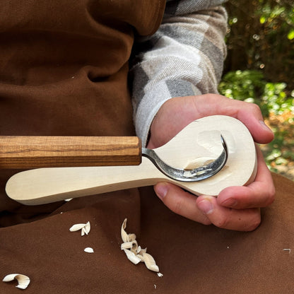 Spoon Carving Hook Knife with Leather Sheath, Blade 6.5 cm (2.56 inches)