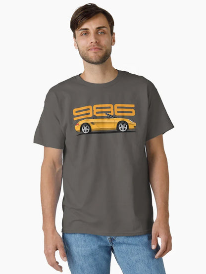 Porsche 986 Boxster classic illustration Yellow