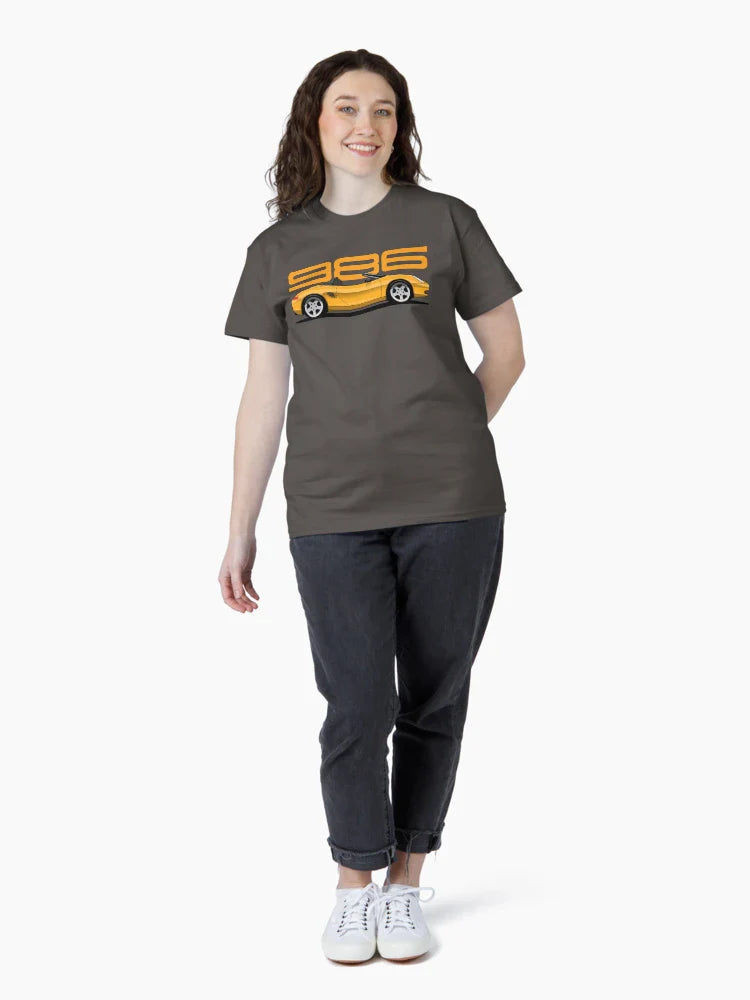Porsche 986 Boxster classic illustration Yellow