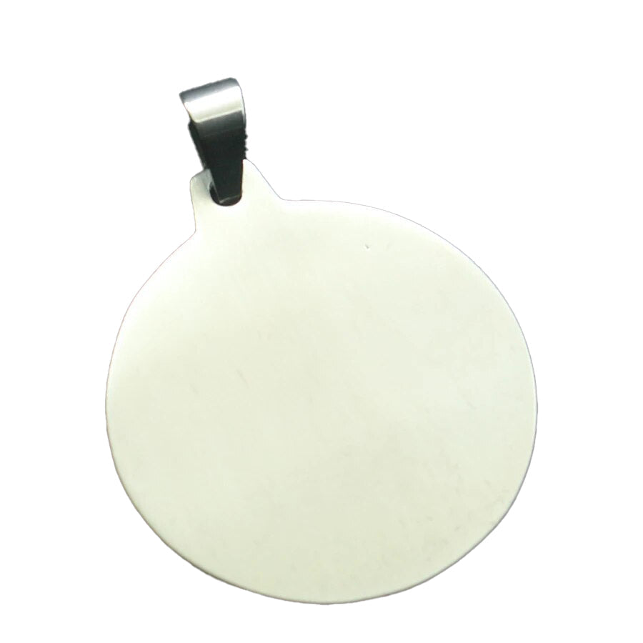 Stainless Steel St. Michael Medal for Men - Silver Polished