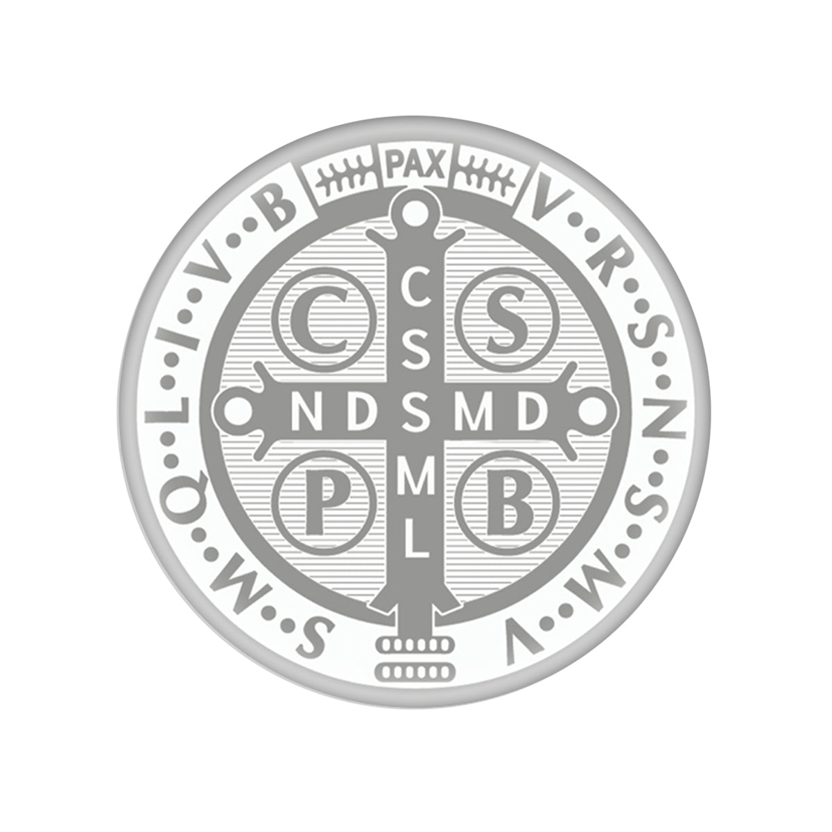 White St Benedict Medal Glass Magnet