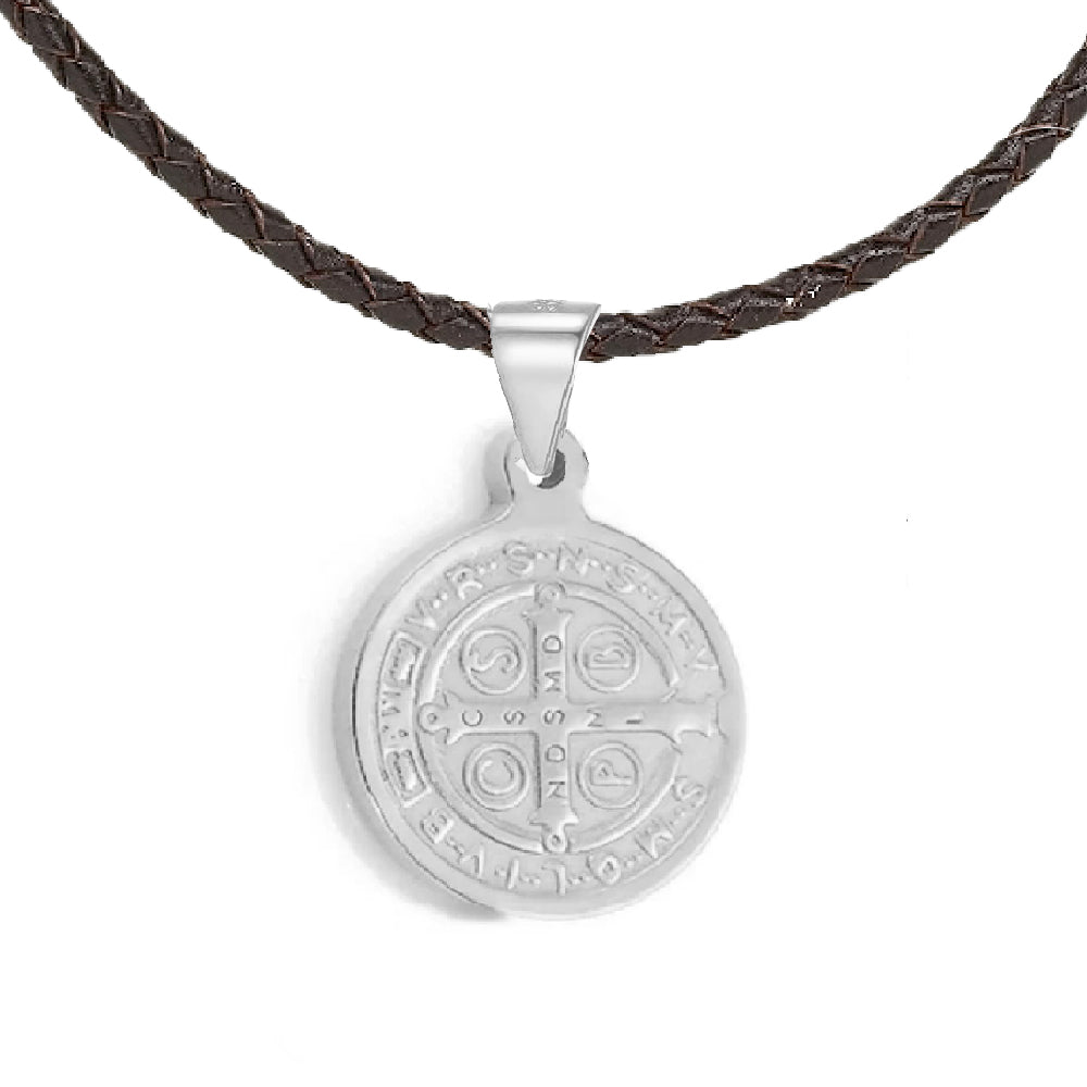 Stainless Steel St. Benedict Medal Necklace - Extra Small