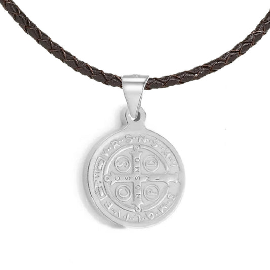Stainless Steel St. Benedict Medal Necklace - Extra Small