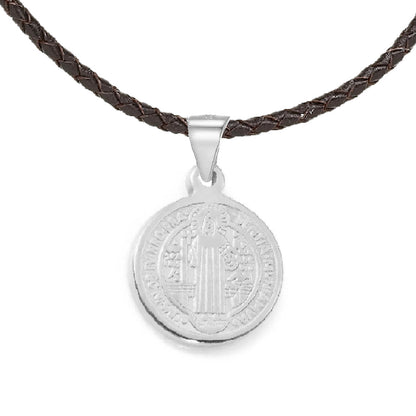 Stainless Steel St. Benedict Medal Necklace - Extra Small