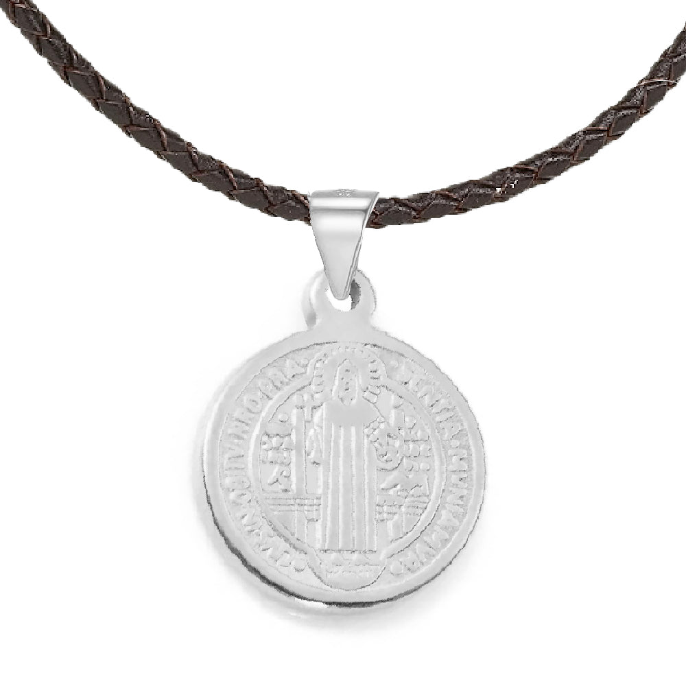 Stainless Steel St. Benedict Medal Necklace - Petite