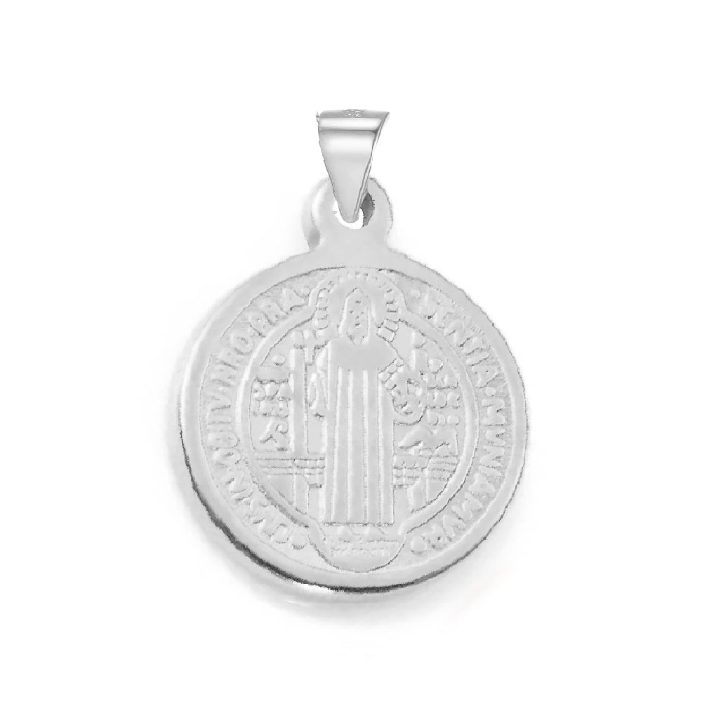 Stainless Steel St. Benedict Medal Necklace - 18 mm