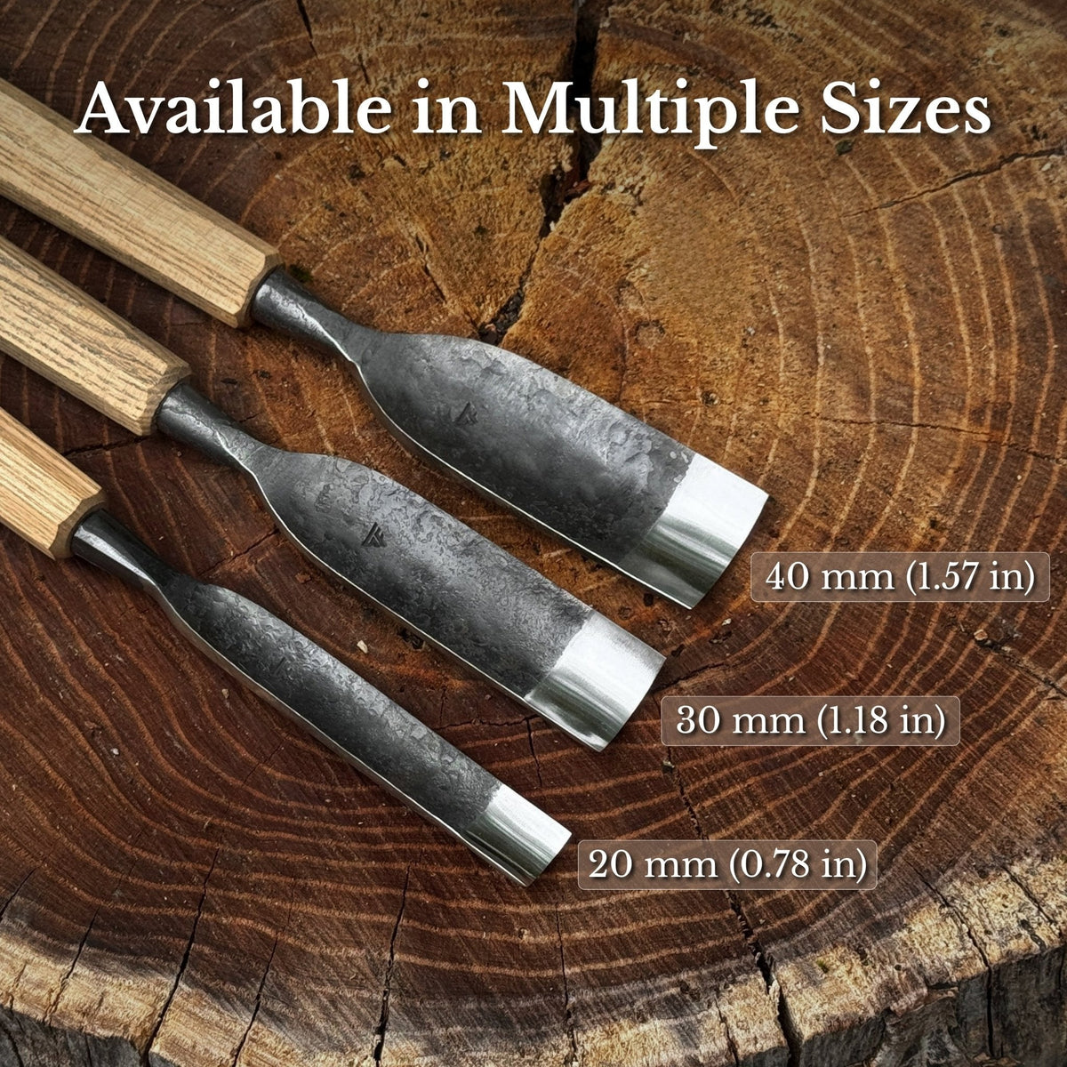 Straight Carving Gouge, 20 - 40 mm (0.8 - 1.6 inches)