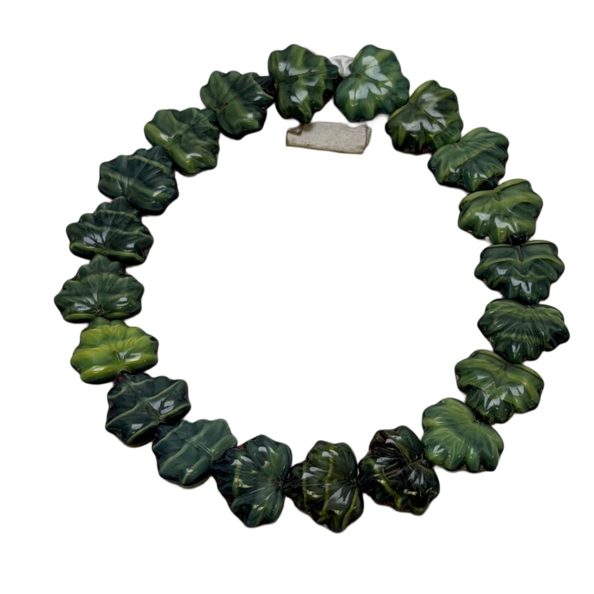 Czech Glass Leaf Beads Forest Green 13x11mm - 20 Beads per Strand